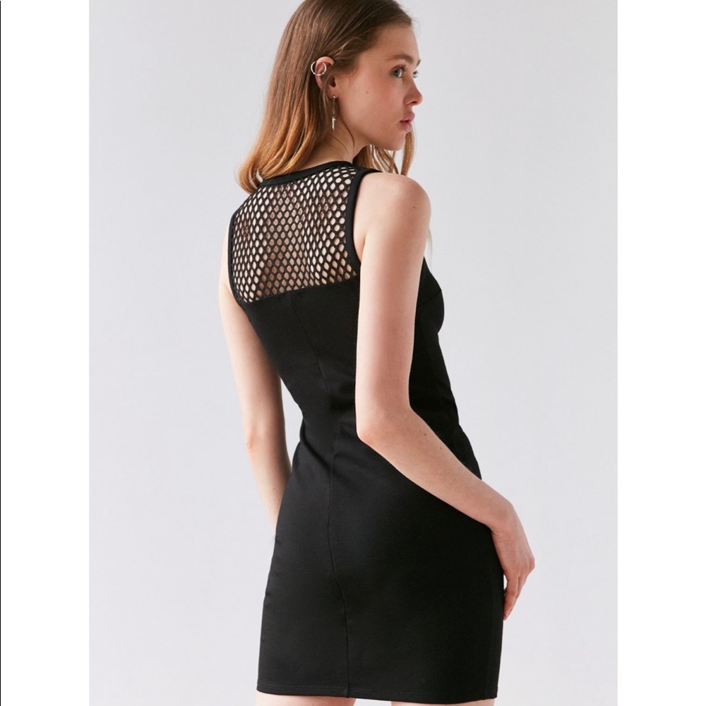 Urban Outfitters Silence + Noise Black Mesh Insert Bodycon Dress M NWOT